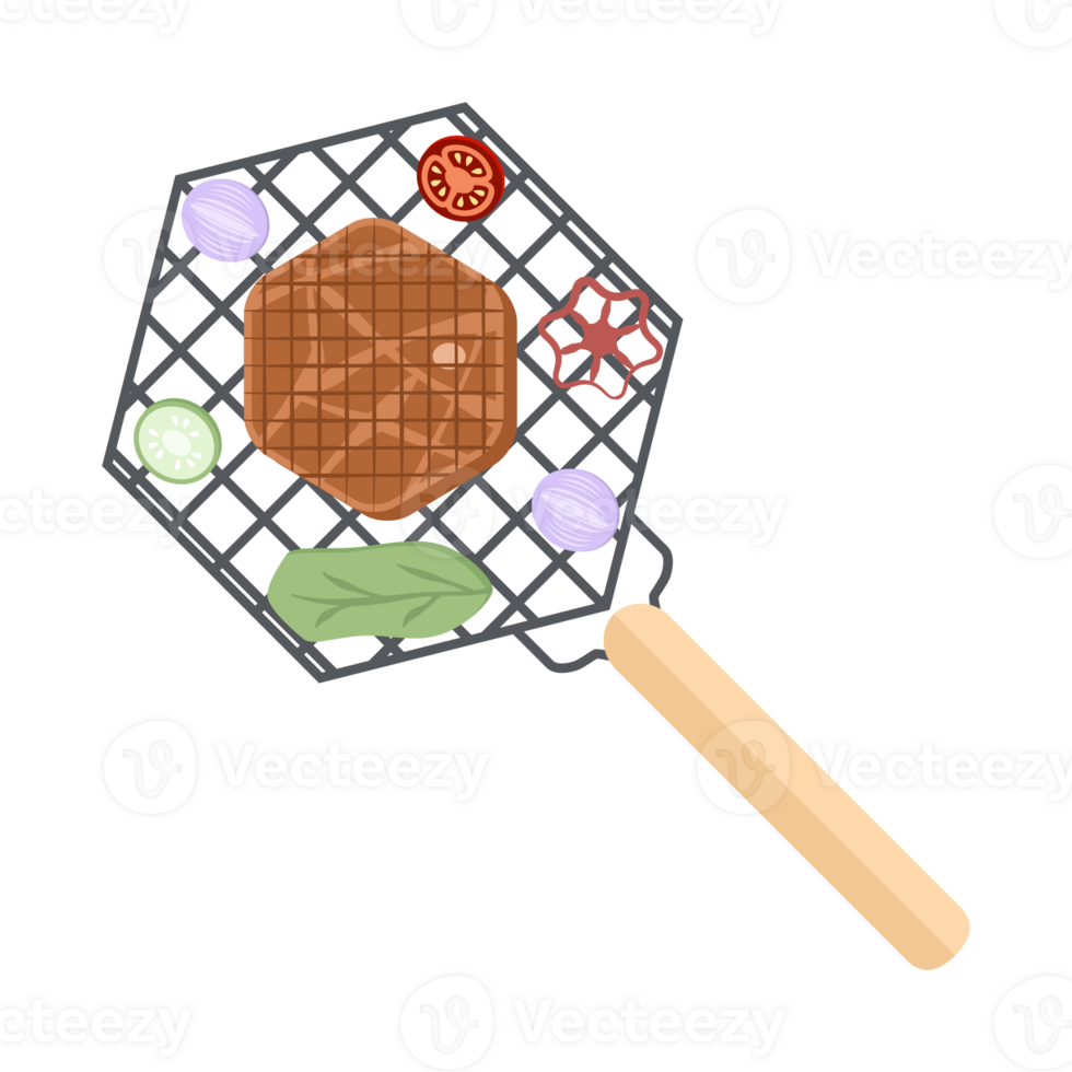 Delicious Grilled Beef Smoked Roasts Steak Cooked Meat on an Iron Grill png