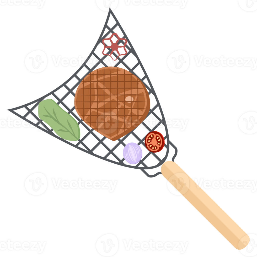 Delicious Grilled Beef Smoked Roasts Steak Cooked Meat on an Iron Grill png