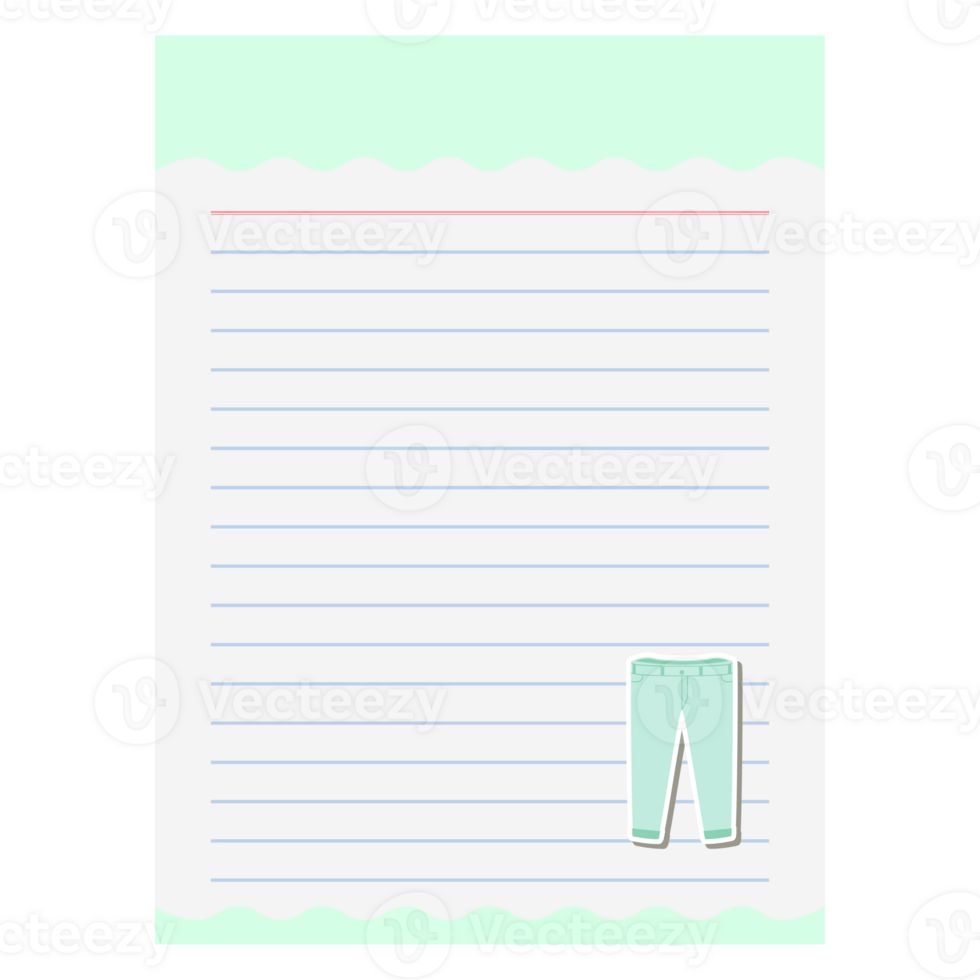 Paper Note Rolled Up Jeans Bullet Journal Sticker Clothing png