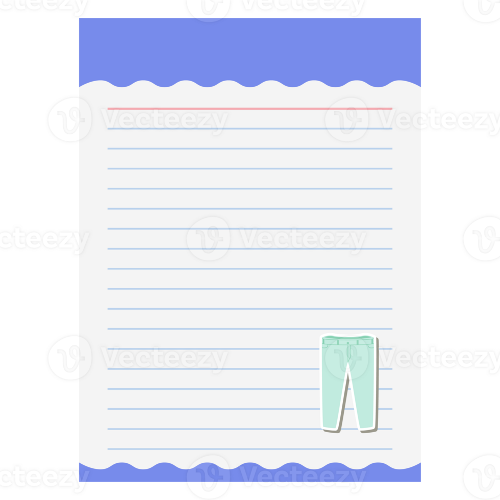 Paper Note Jeans Bullet Journal Sticker Clothing png