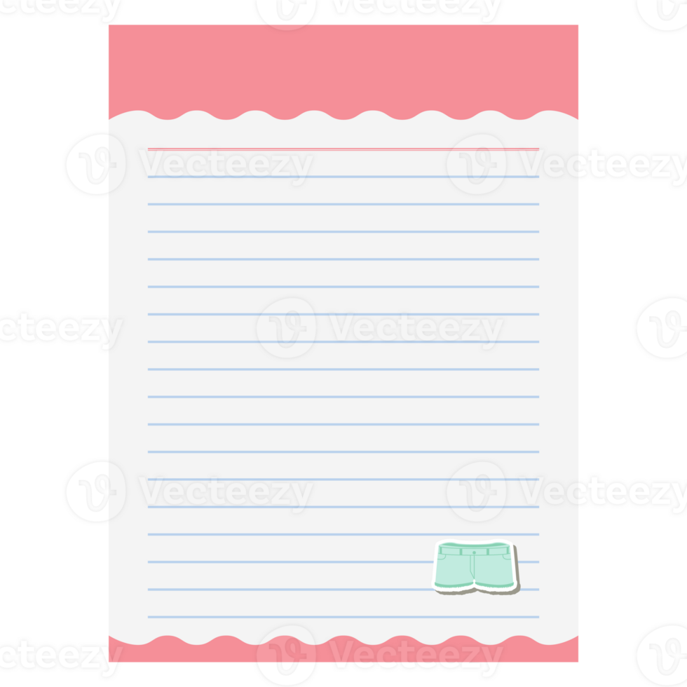 Paper Note Mini Shorts Bullet Journal Sticker Clothing png