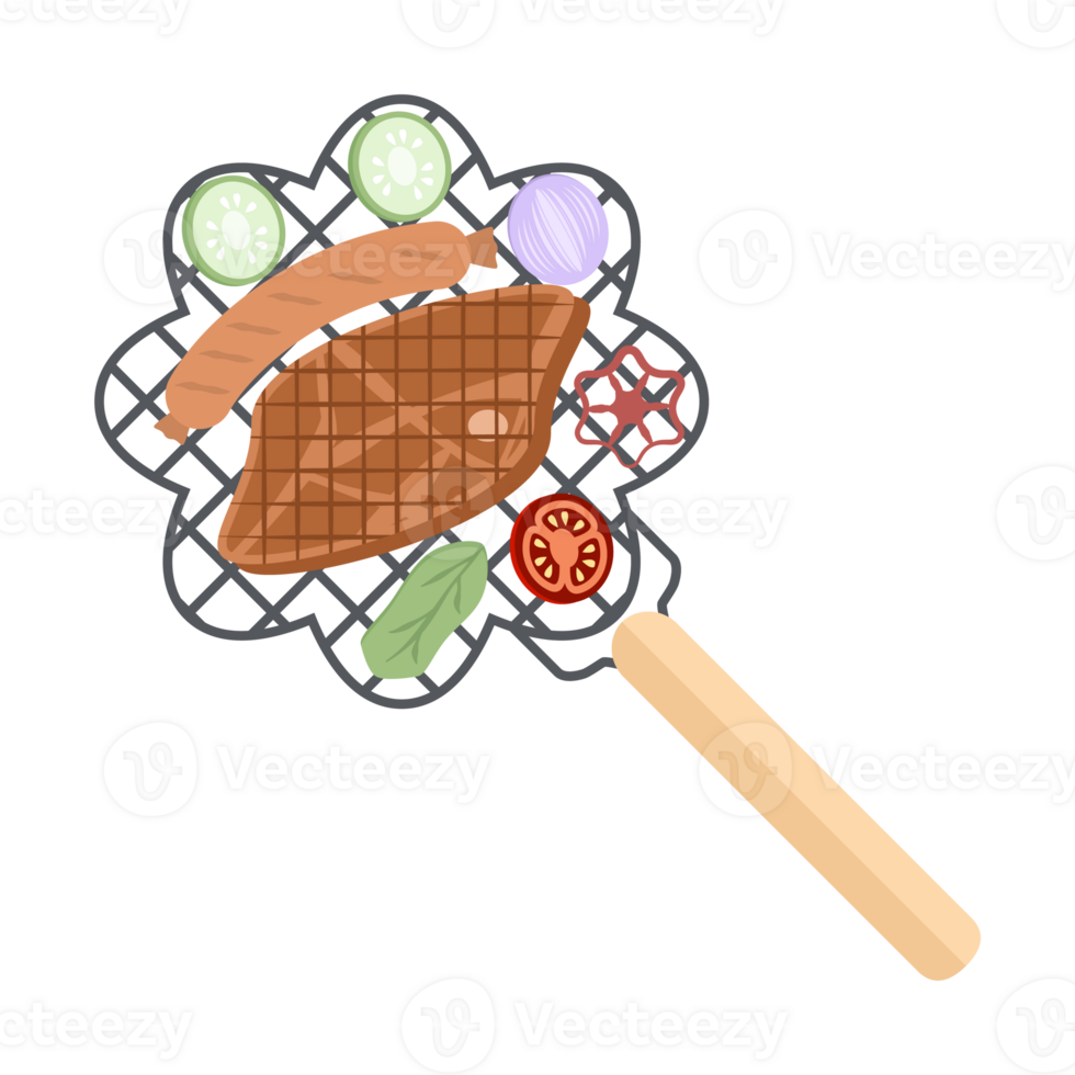 Delicious Grilled Beef Smoked Roasts Steak Cooked Meat on an Iron Grill png