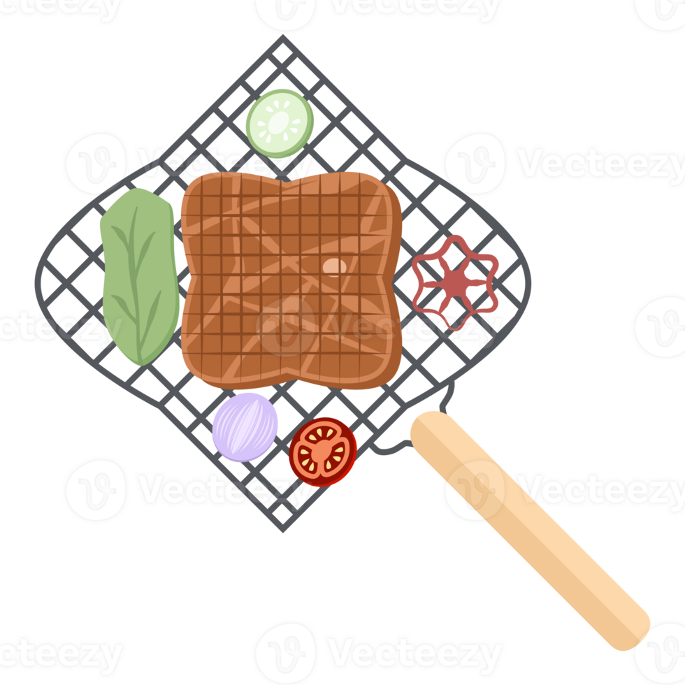 Delicious Grilled Beef Smoked Roasts Steak Cooked Meat on an Iron Grill png