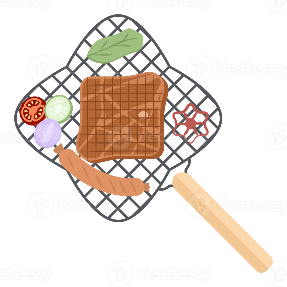 Delicious Grilled Beef Smoked Roasts Steak Cooked Meat on an Iron Grill png