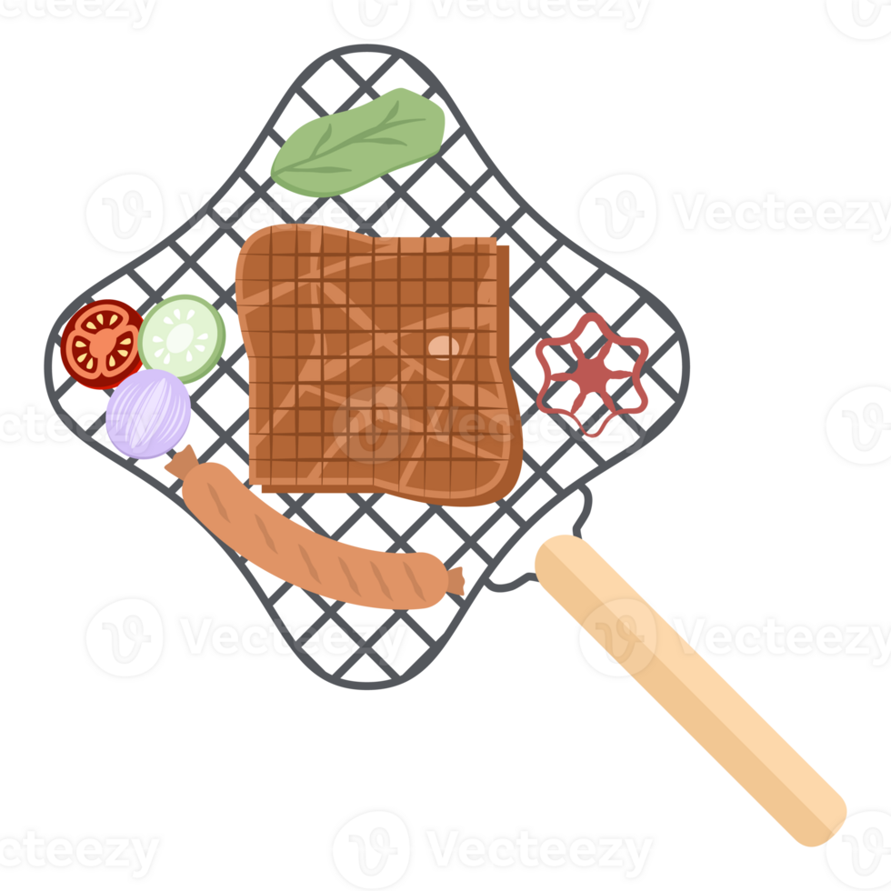 Delicious Grilled Beef Smoked Roasts Steak Cooked Meat on an Iron Grill png