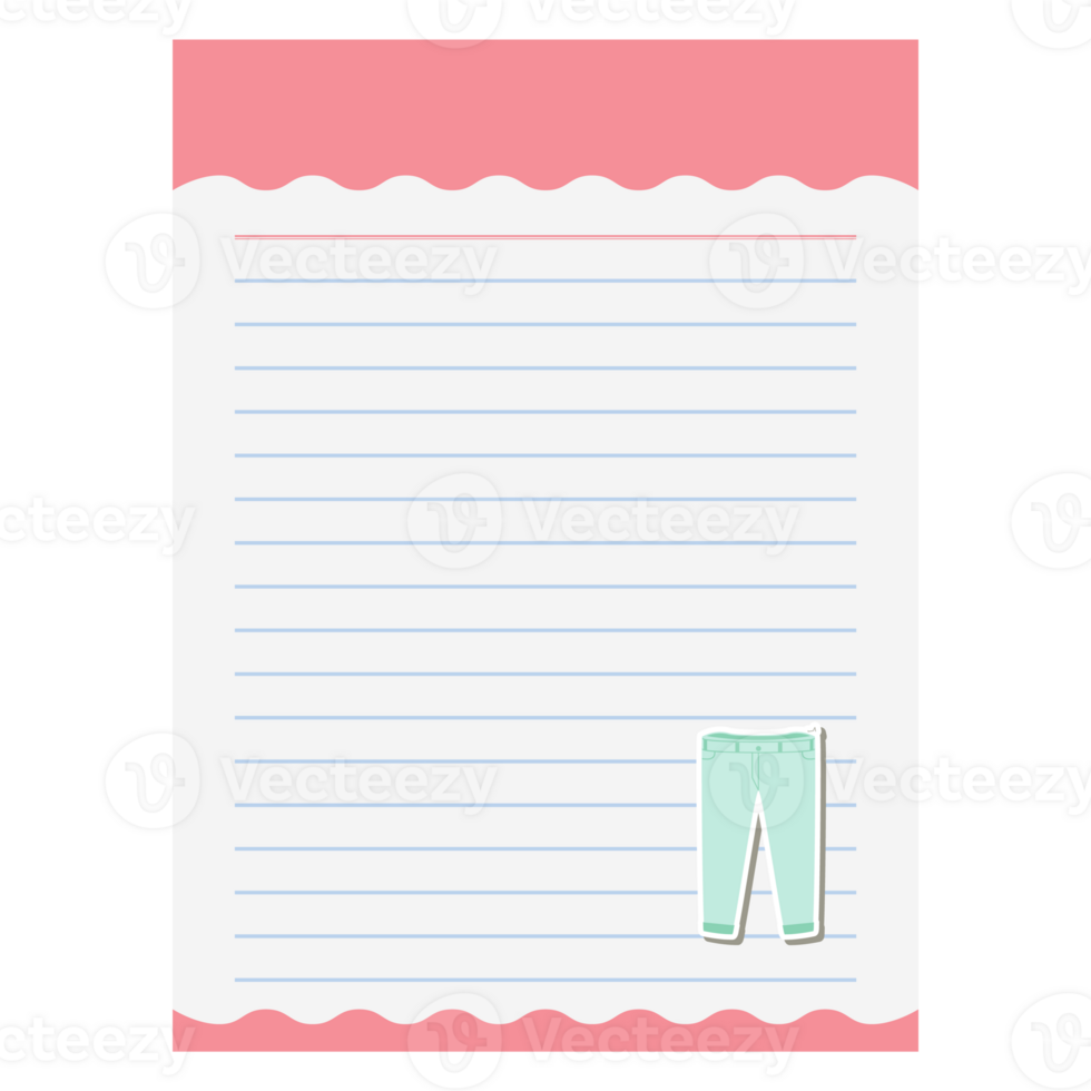 Paper Note Jeans Bullet Journal Sticker Clothing png