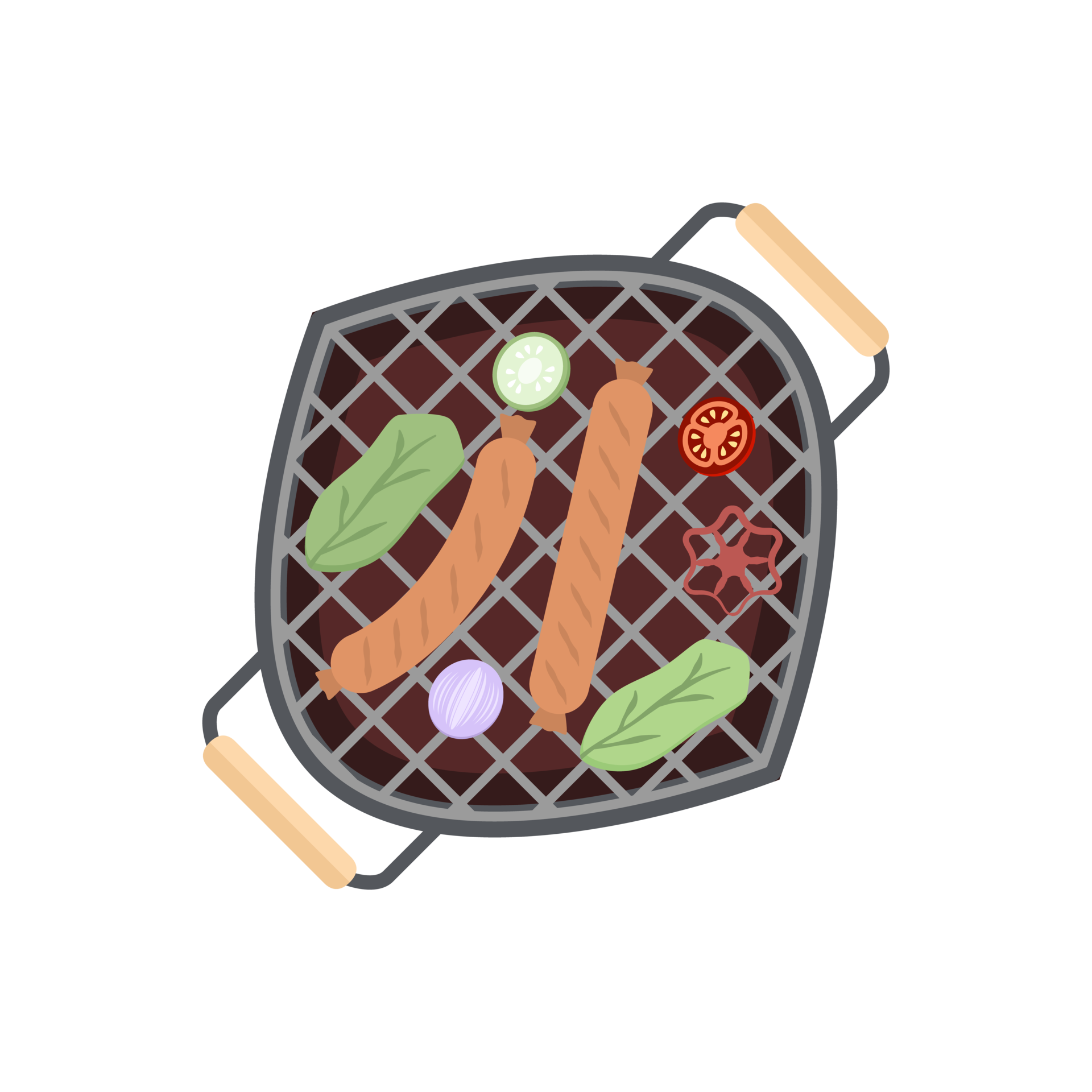 Delicious Grilled Sausages On An Iron Pan Grill Stove 23485212 PNG delicious-grilled-sausages-on-an-iron-pan-grill-stove-23485212-png