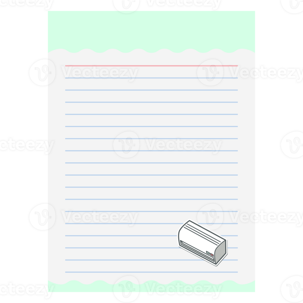 Paper Note Aesthetics Bullet Journals AC Air Conditioner Indoor Set Vintage BuJo png