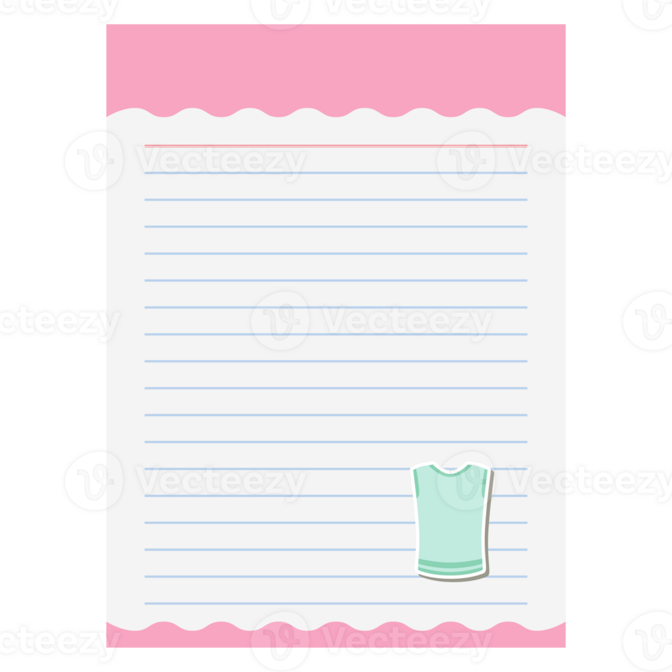 Paper Note Sleeveless shirts Bullet Journal Sticker Clothing png