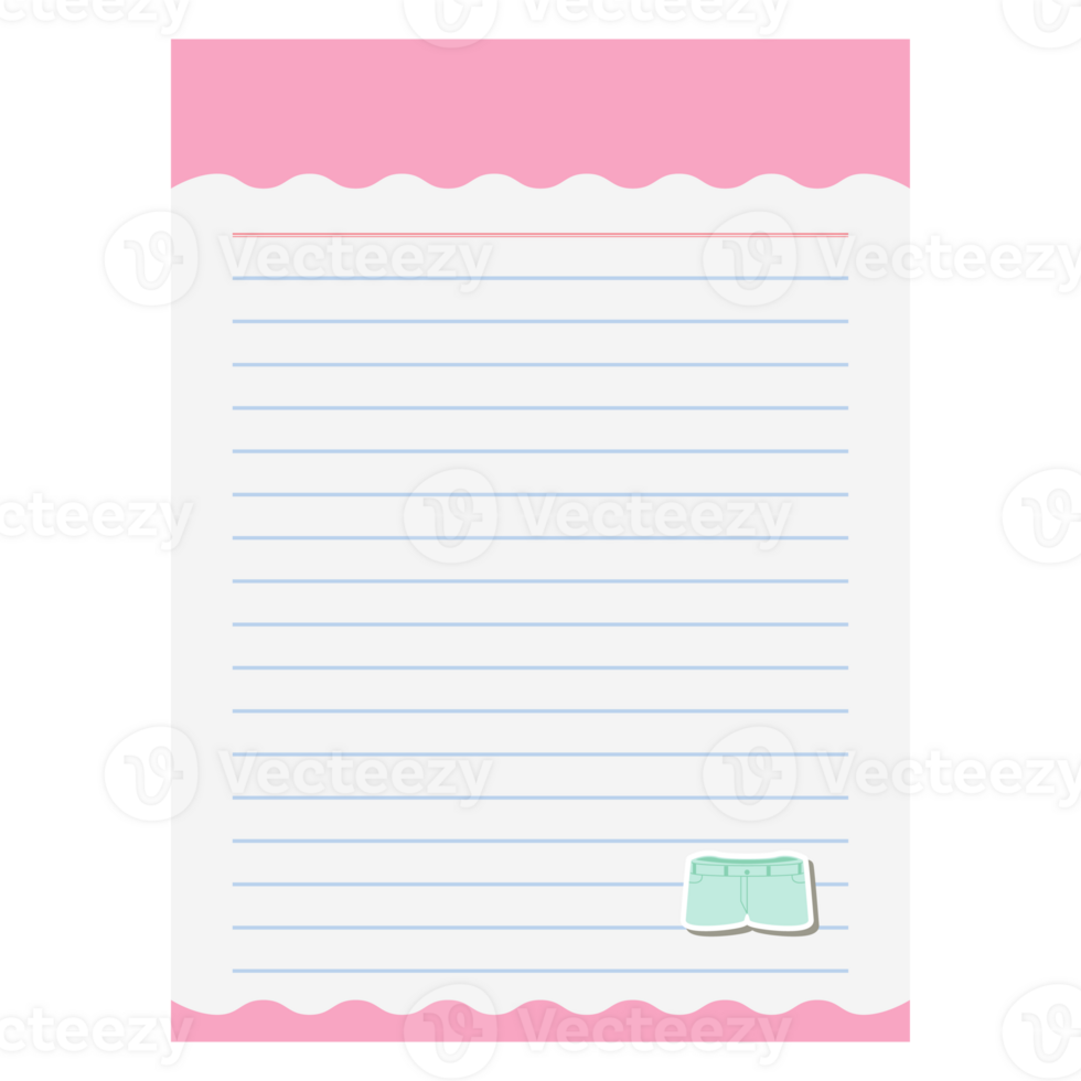 Paper Note Mini Shorts Bullet Journal Sticker Clothing png