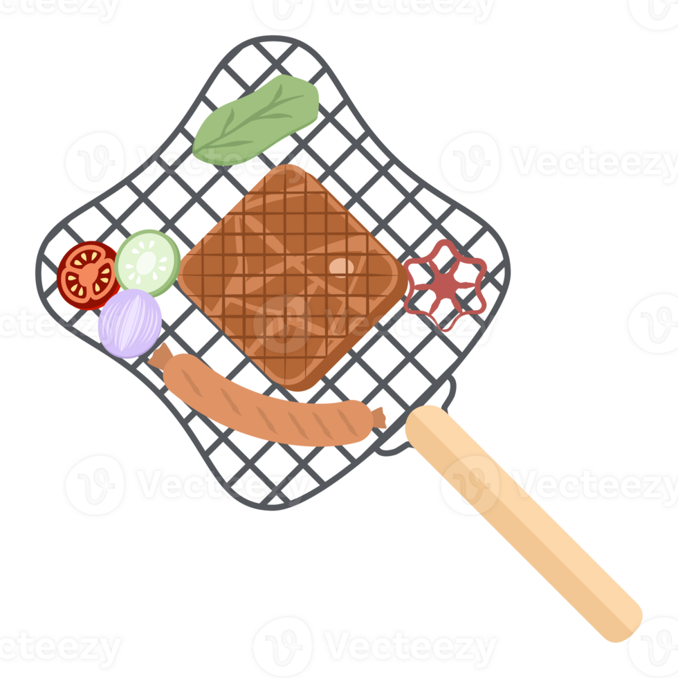 Delicious Grilled Beef Smoked Roasts Steak Cooked Meat on an Iron Grill