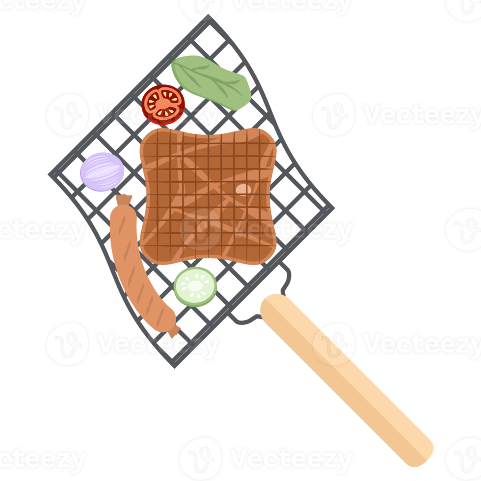 Delicious Grilled Beef Smoked Roasts Steak Cooked Meat on an Iron Grill png