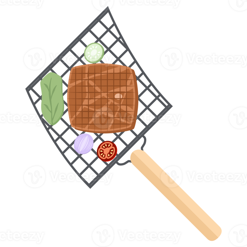 Delicious Grilled Beef Smoked Roasts Steak Cooked Meat on an Iron Grill png