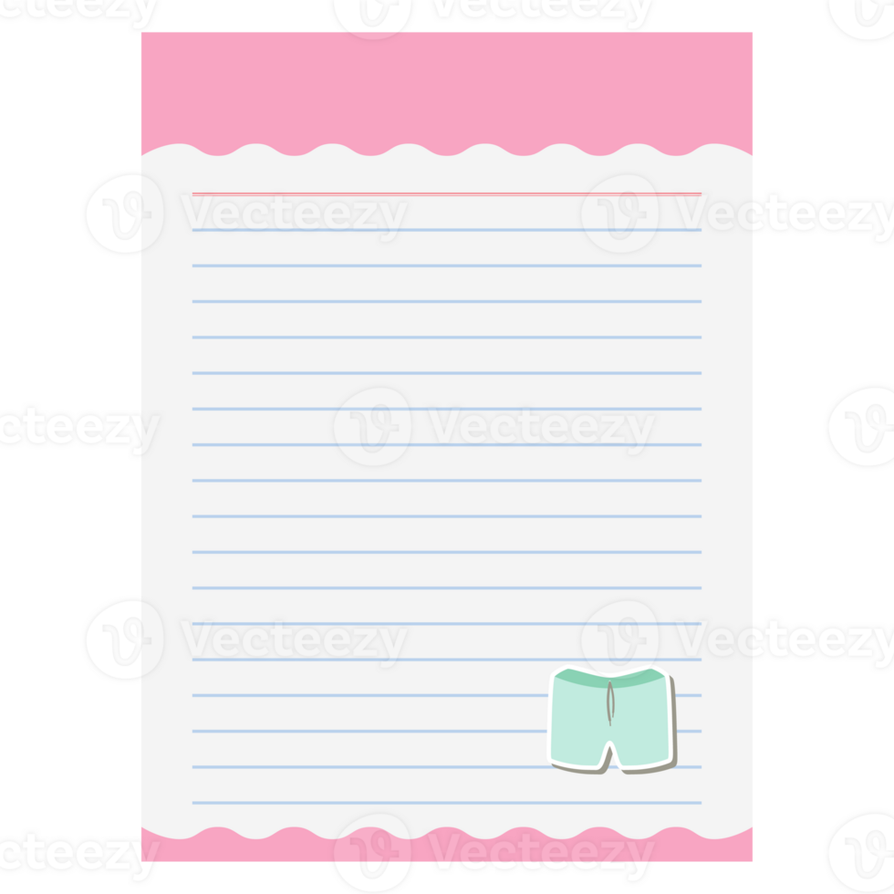 Paper Note Sleep Shorts Bullet Journal Sticker Clothing png