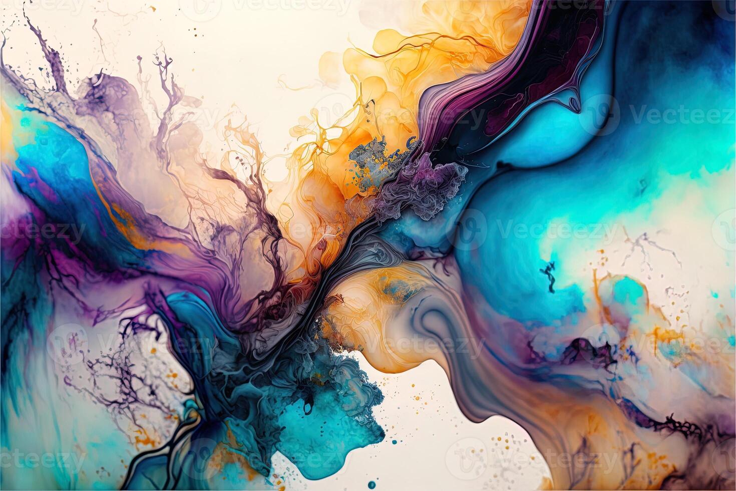 Marble ink abstract art from exquisite original painting for abstract background, colorful. Painting was painted on high quality paper texture to create smooth background photo