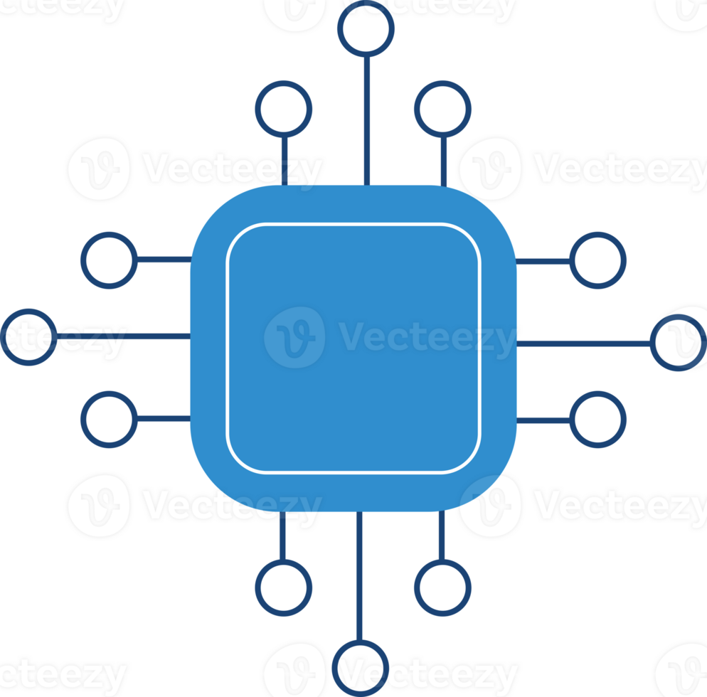 ikon av chip illustration symbol mikrochip krets styrelse processor png