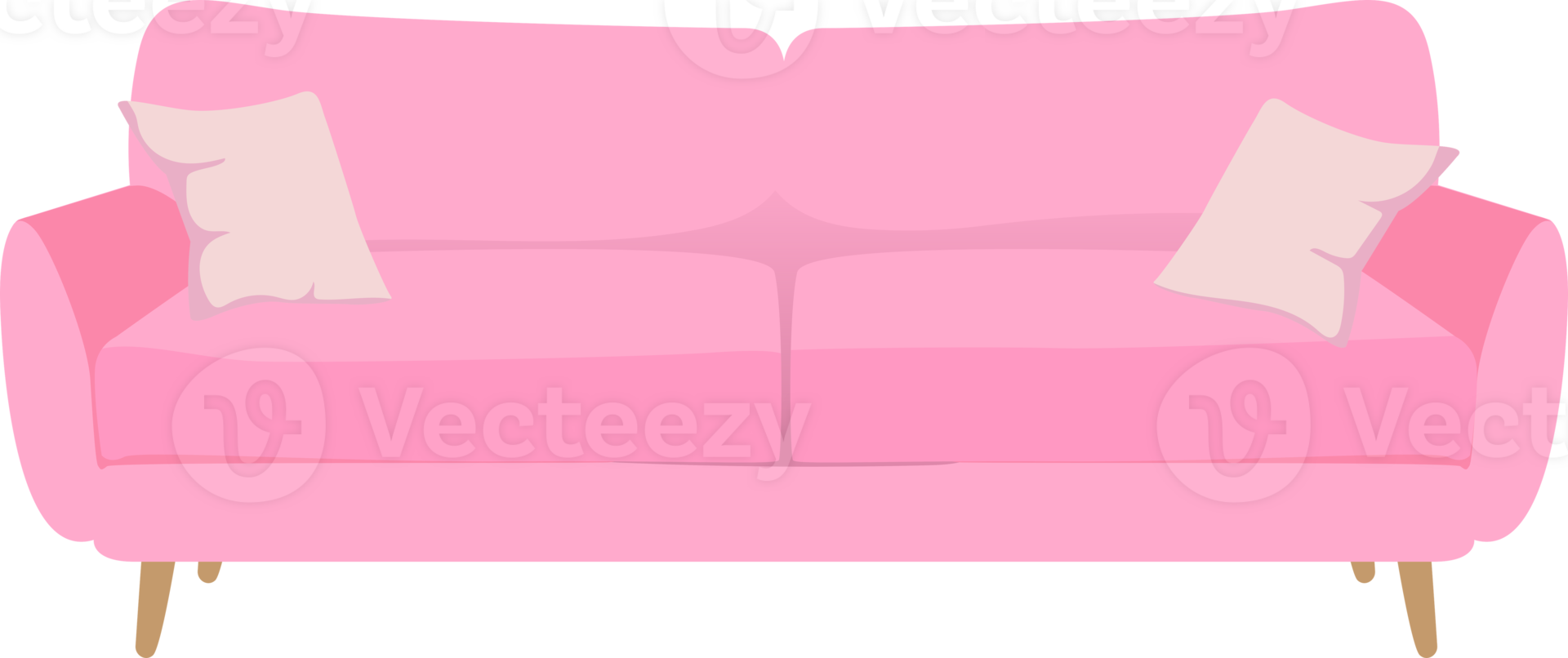 pink sofa isolated illustration png