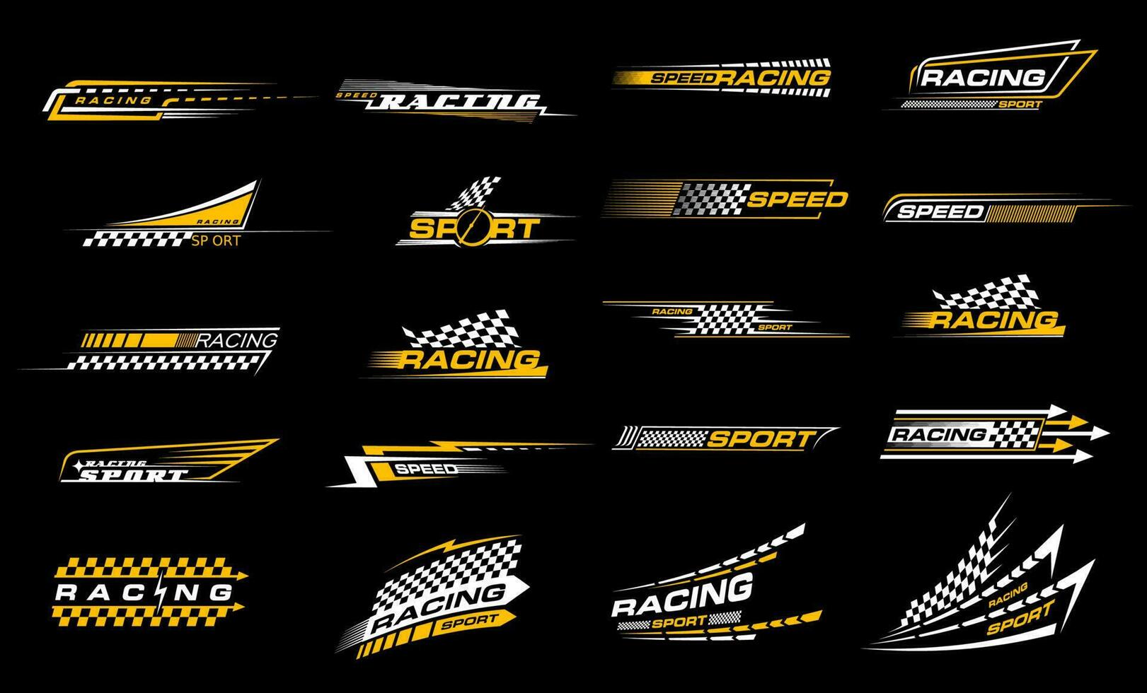 Race sport car stripe stickers, checker decals 23485702 Vector Art at