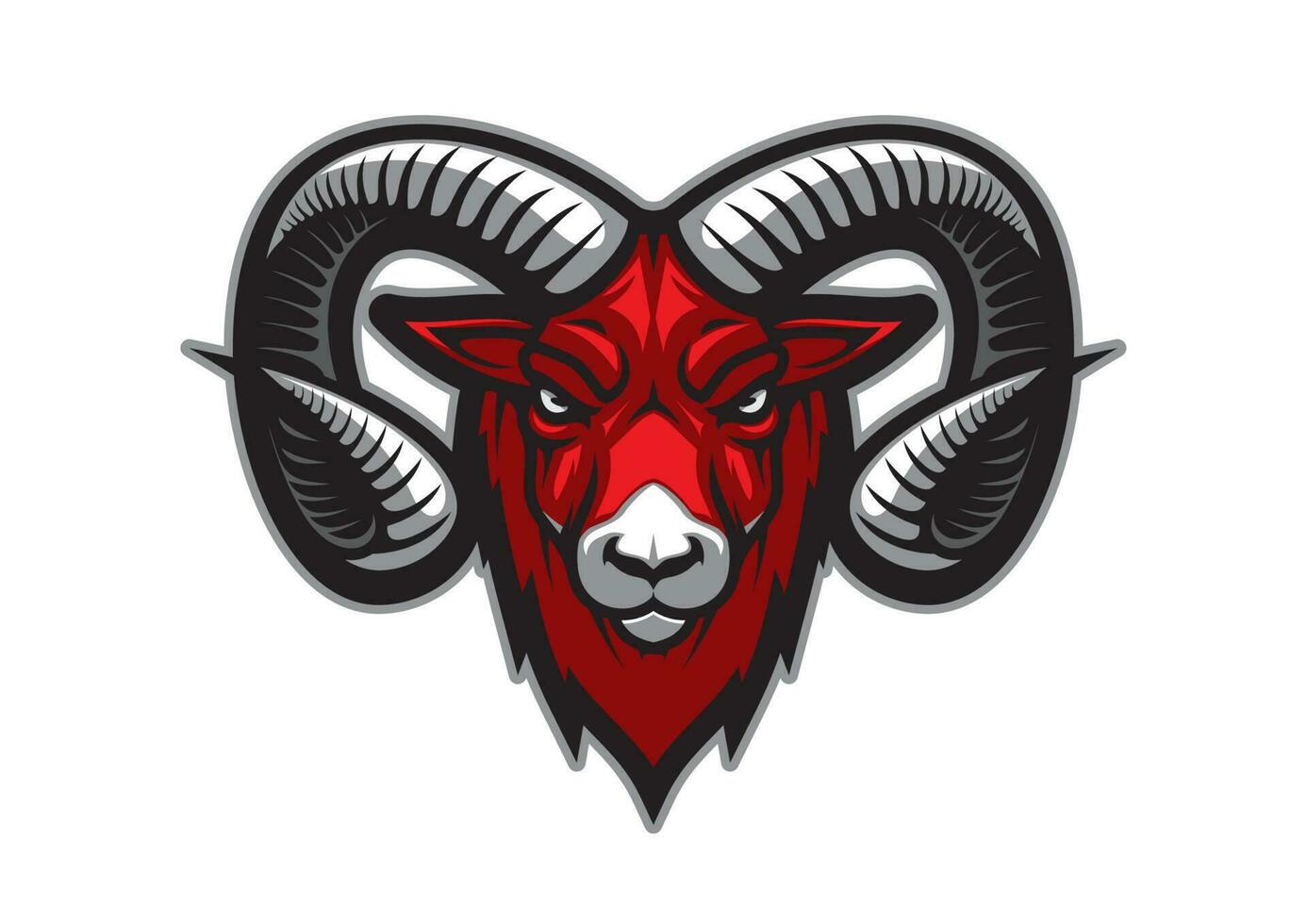 Mountain goat mascot, bighorn ram or sheep vector