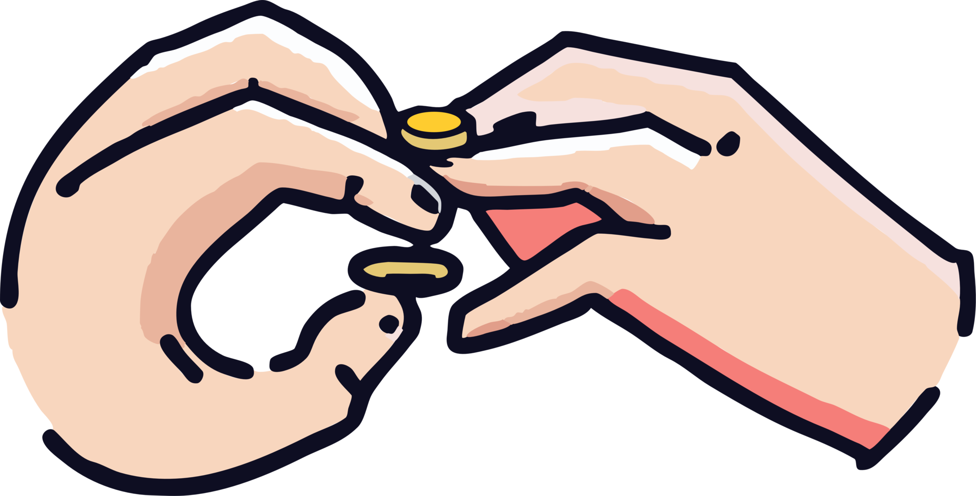 Putting a ring to lover's hand png graphic clipart design