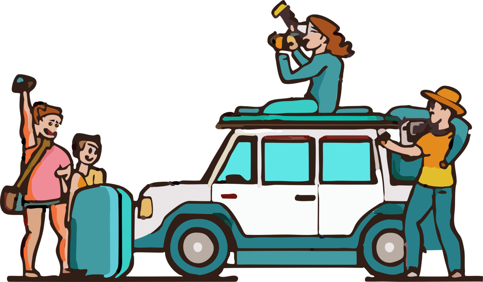 Car camping png graphic clipart design