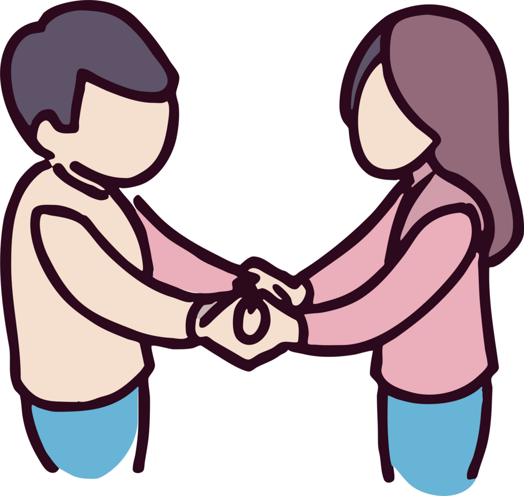 Lovers are holding hands together png graphic clipart design