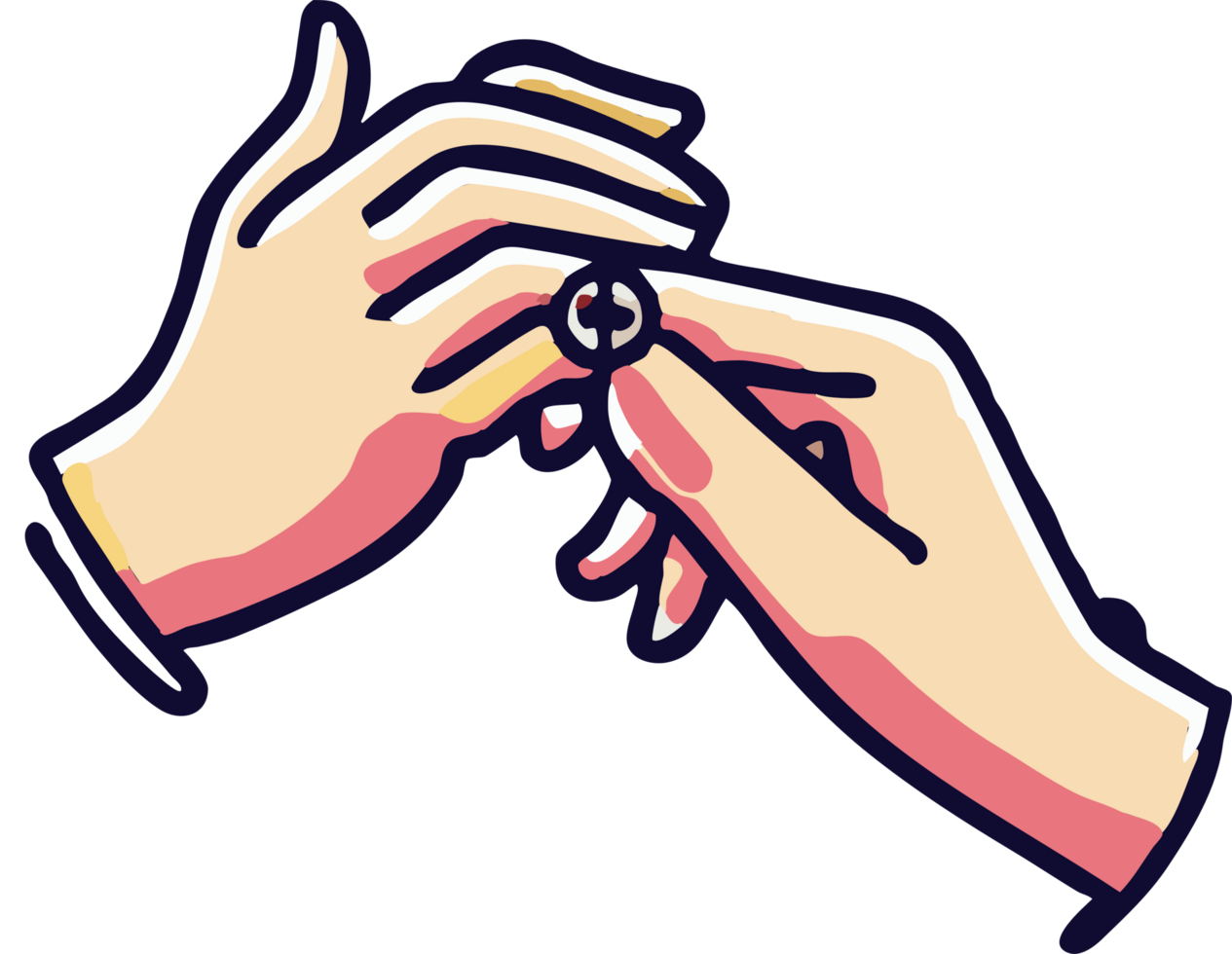 Putting a ring to lover's hand png graphic clipart design