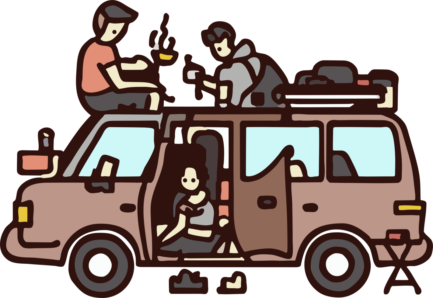 Car camping png graphic clipart design