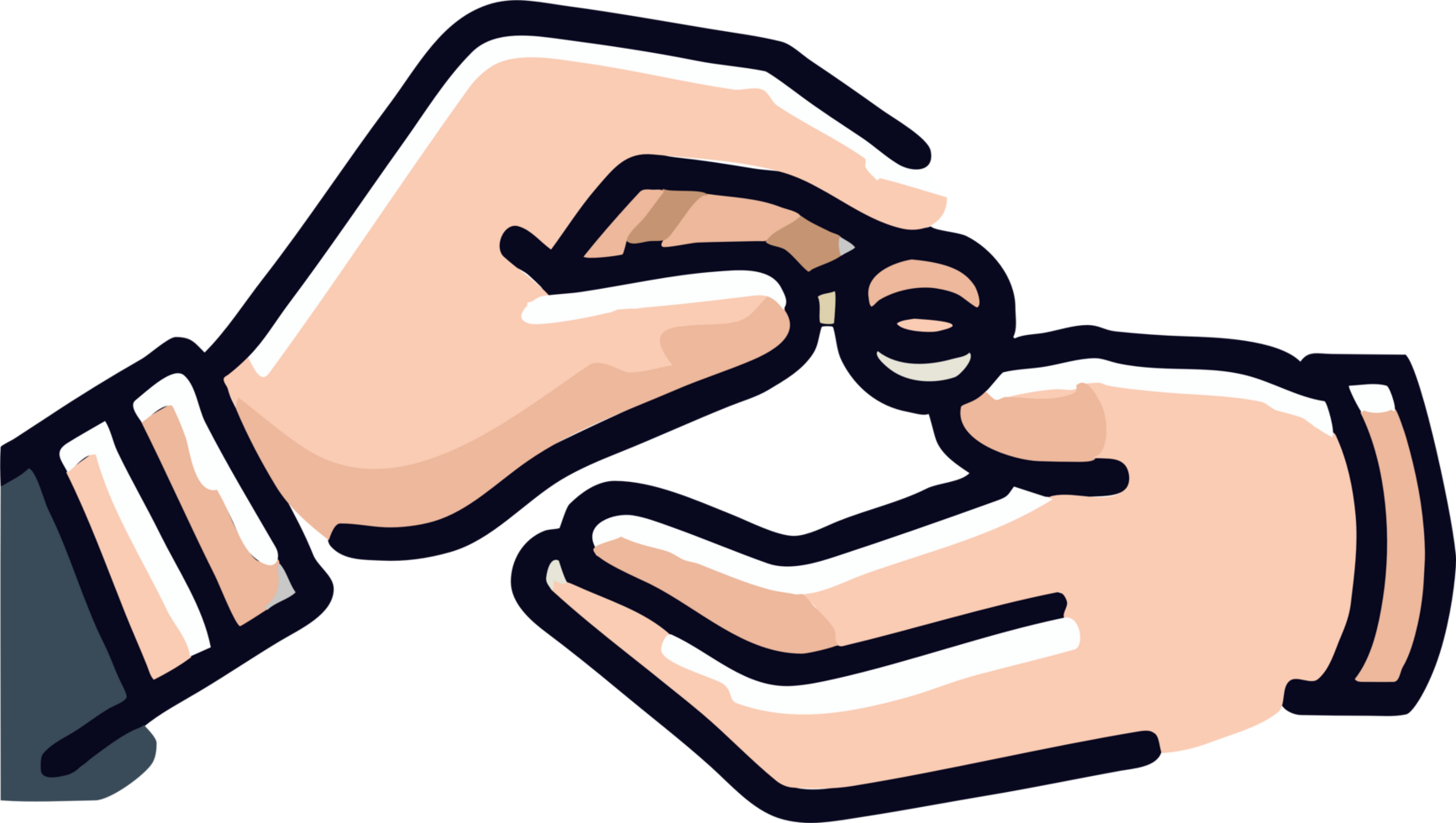 Putting a ring to lover's hand png graphic clipart design