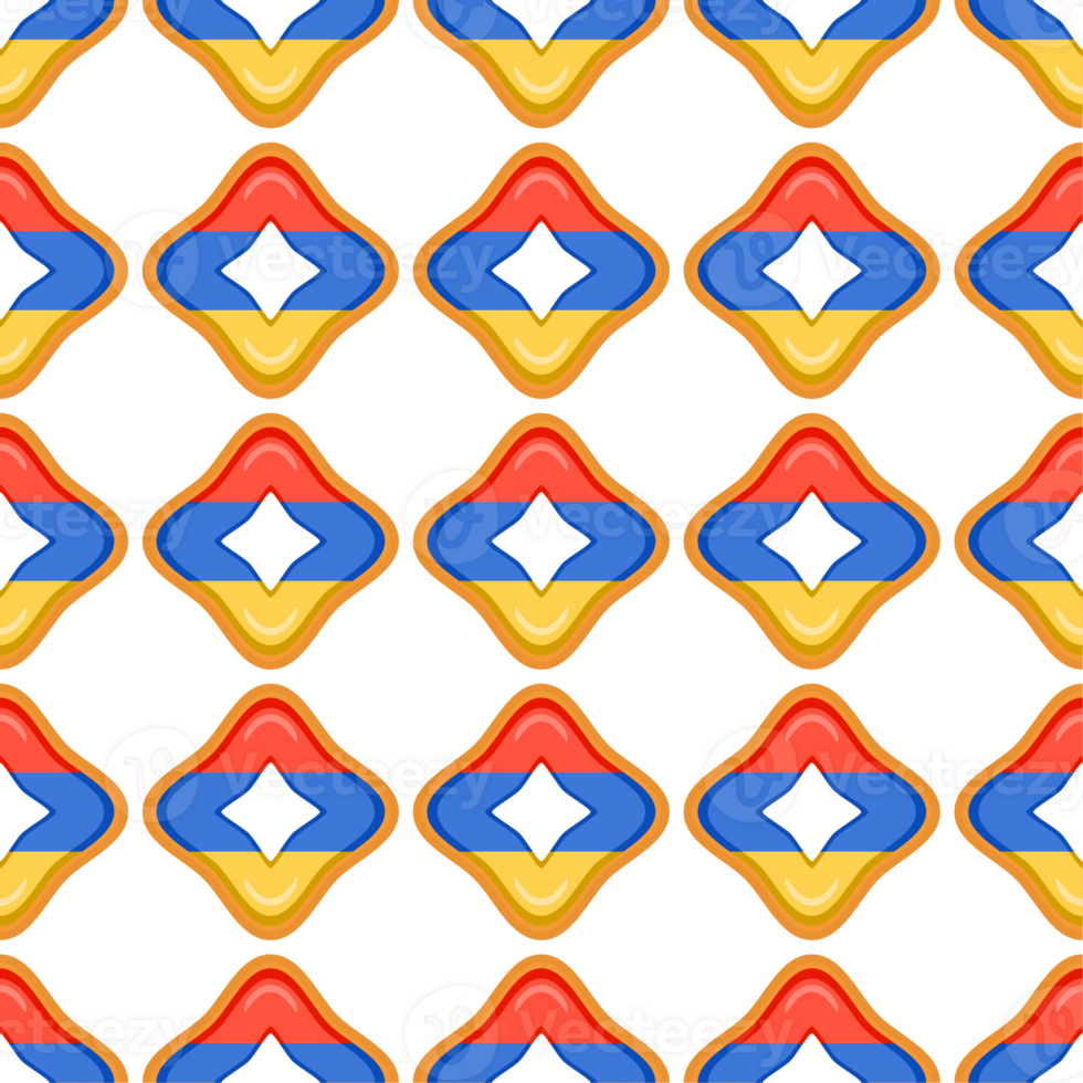 Pattern cookie with flag country Armenia in tasty biscuit png