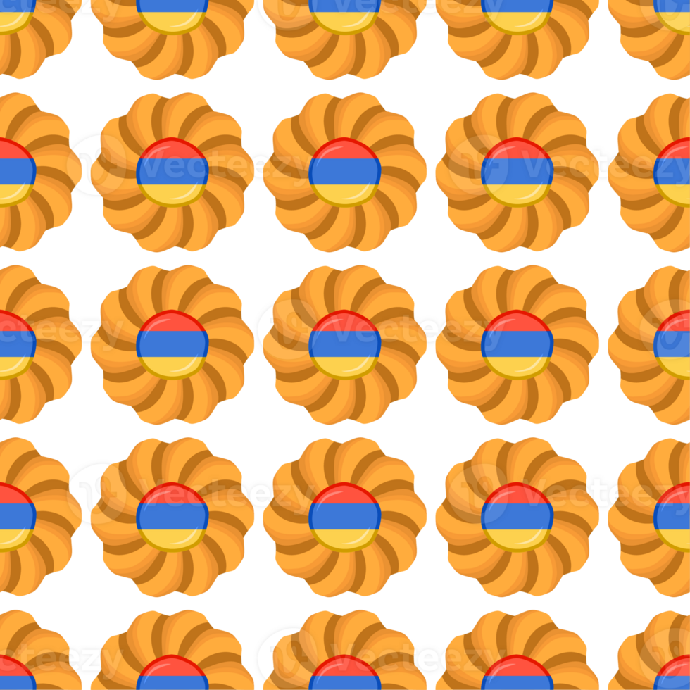 Pattern cookie with flag country Armenia in tasty biscuit png