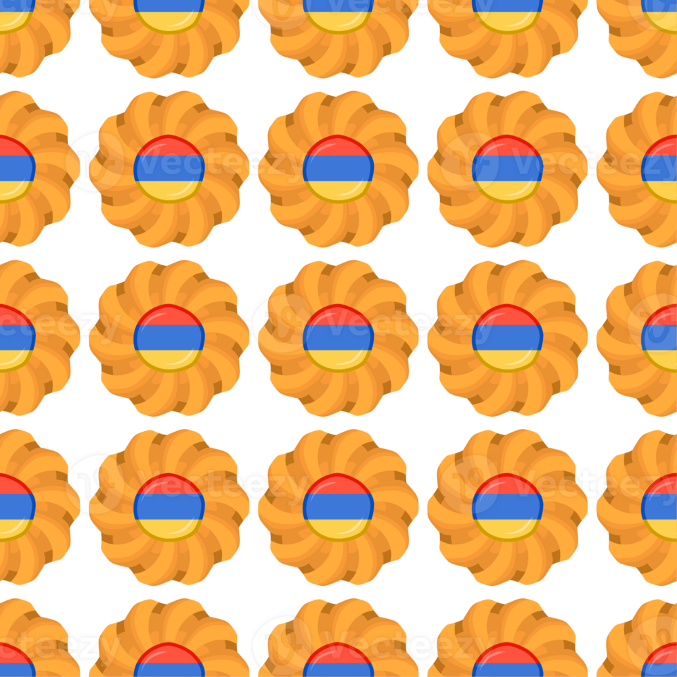 Pattern cookie with flag country Armenia in tasty biscuit png