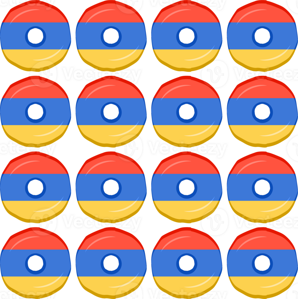 Pattern cookie with flag country Armenia in tasty biscuit png