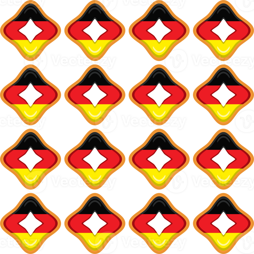 Pattern cookie with flag country Germany in tasty biscuit png