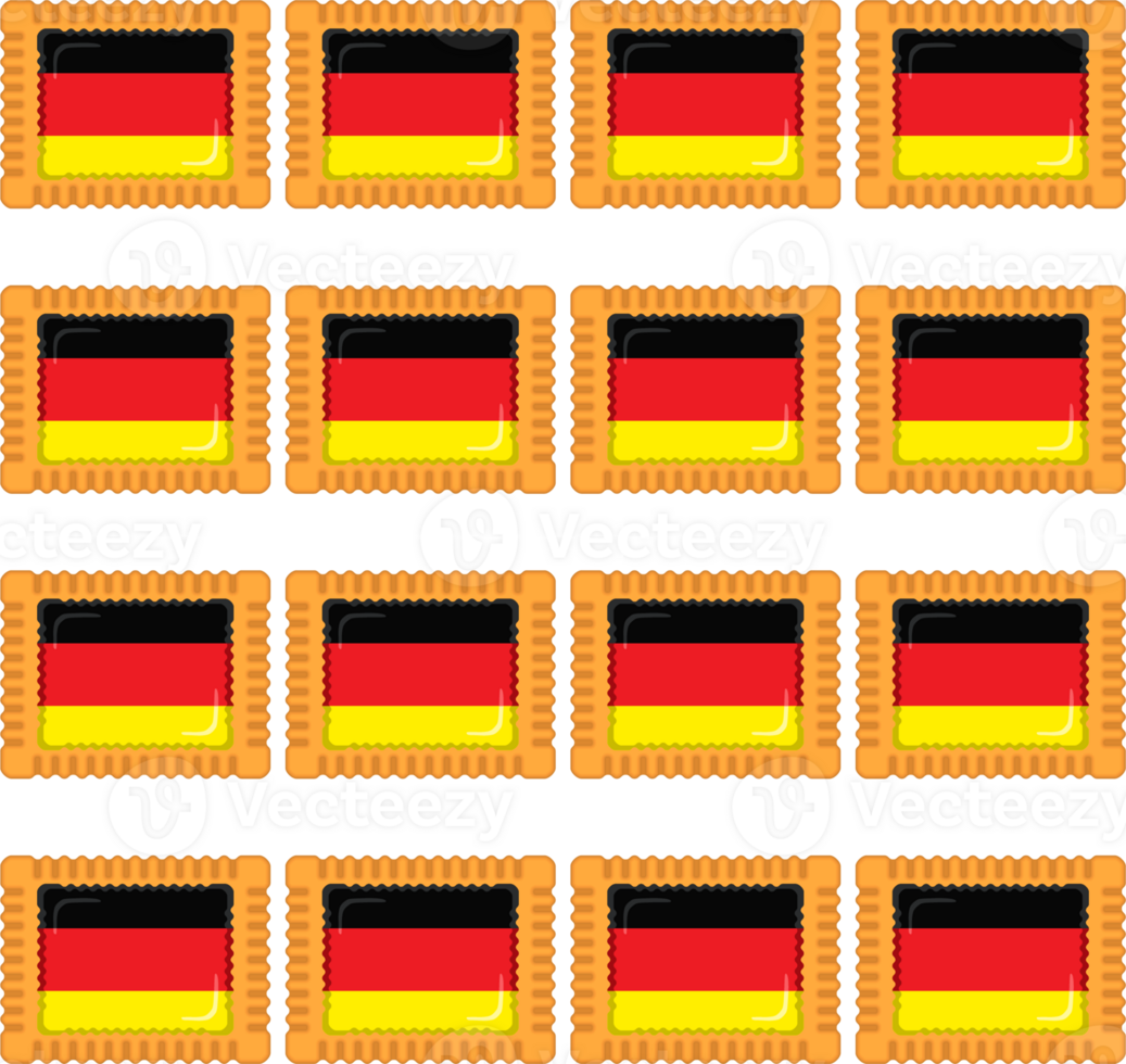 Pattern cookie with flag country Germany in tasty biscuit png