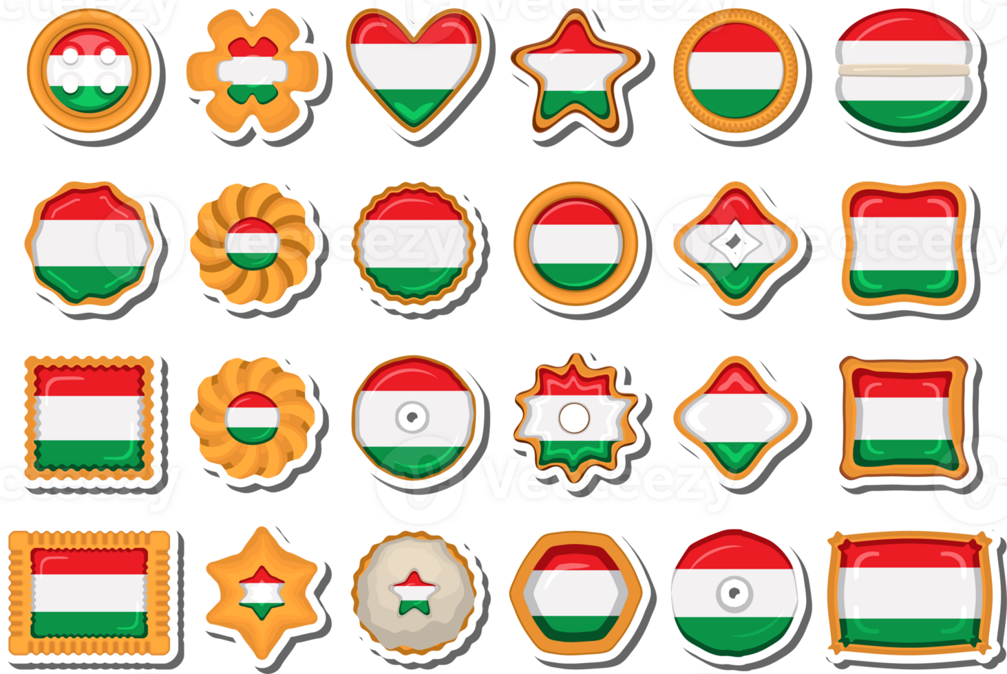 Homemade cookie with flag country Hungary in tasty biscuit png