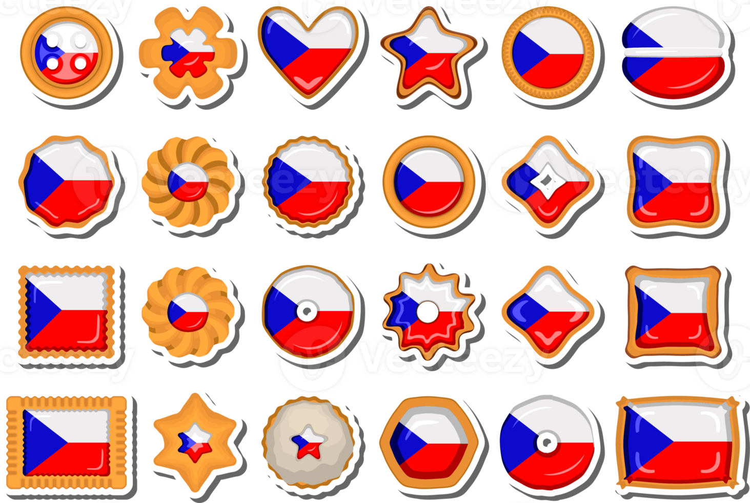 Homemade cookie with flag country Czech in tasty biscuit png