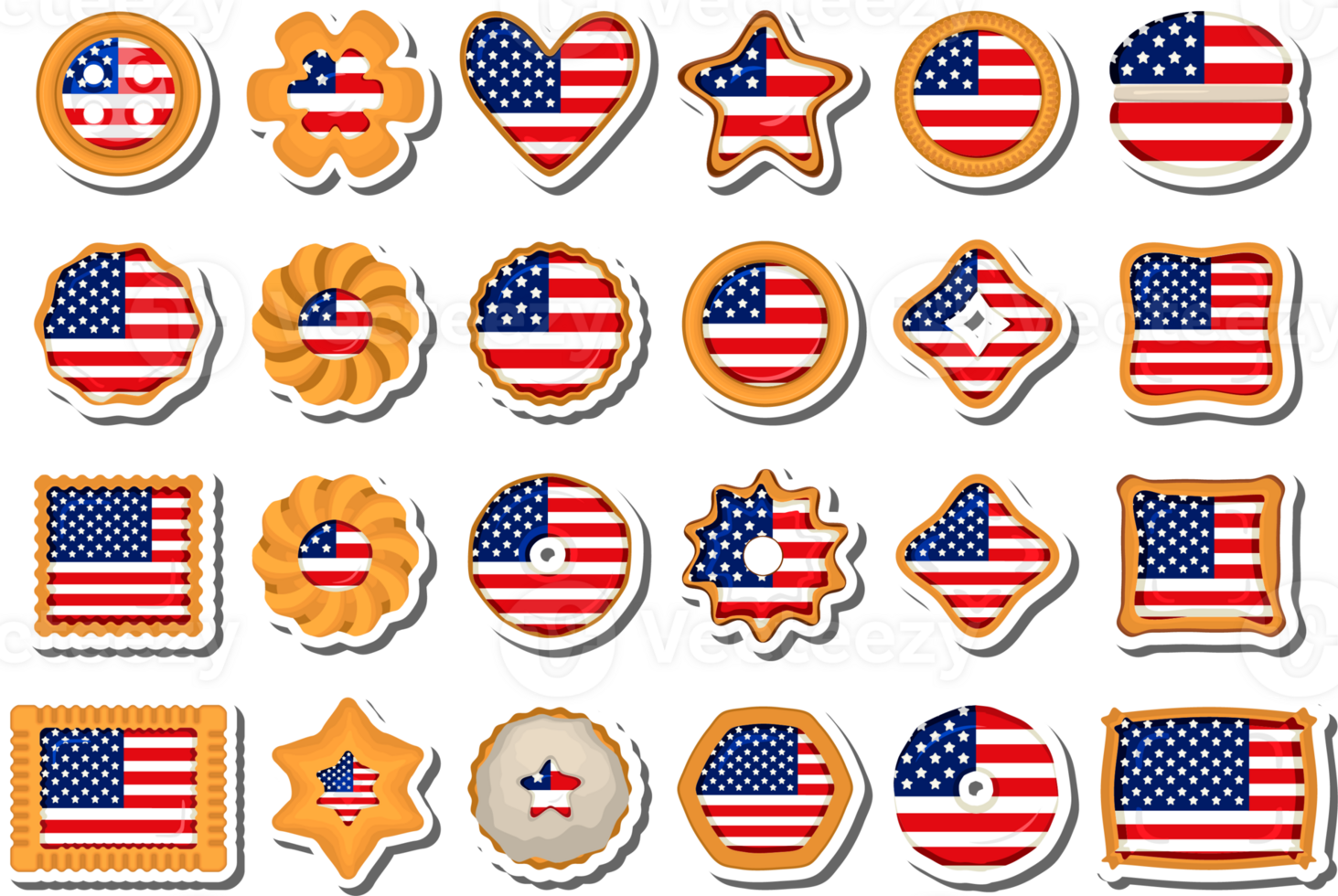 Homemade cookie with flag country USA in tasty biscuit png