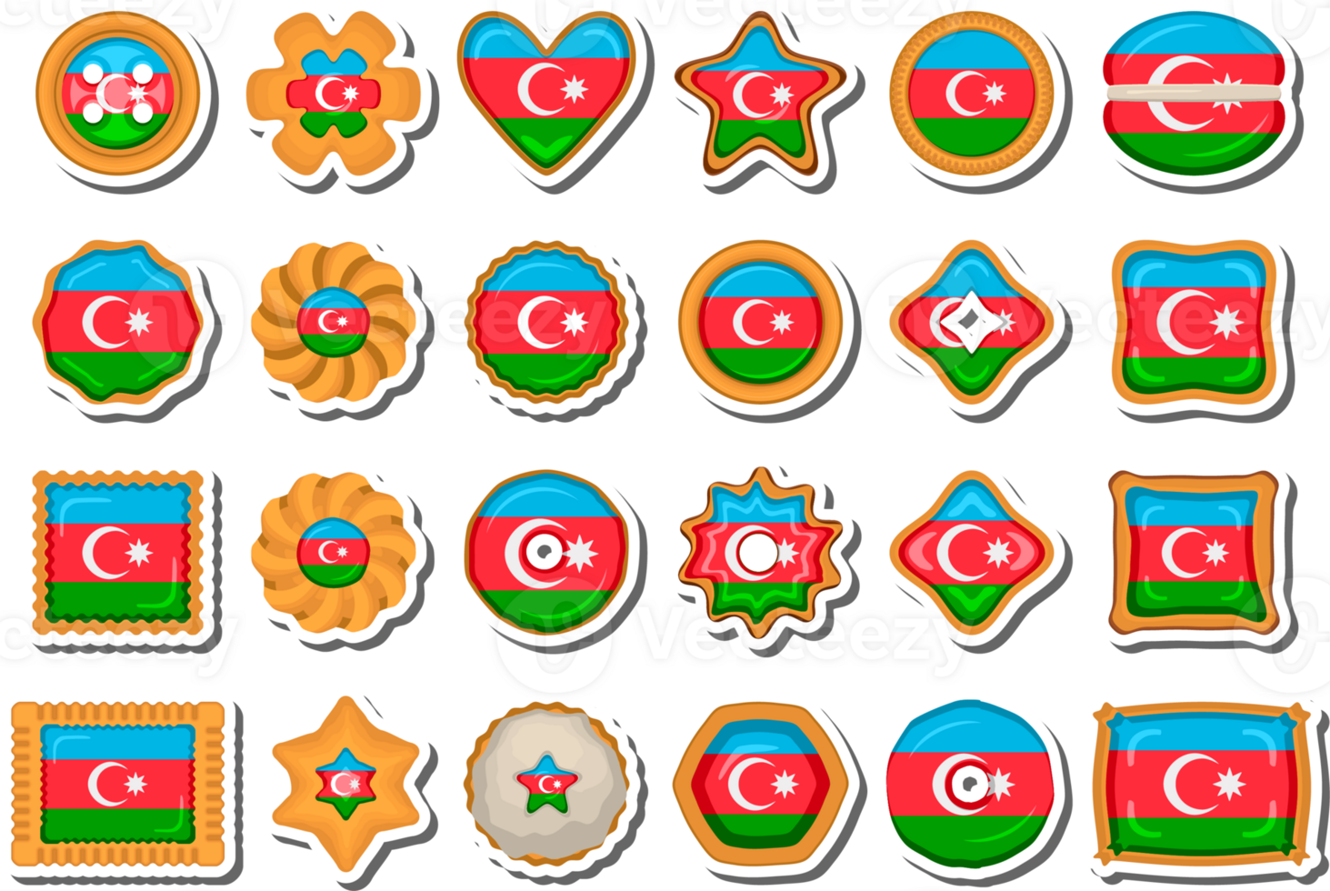 Homemade cookie with flag country Azerbaijan in tasty biscuit png