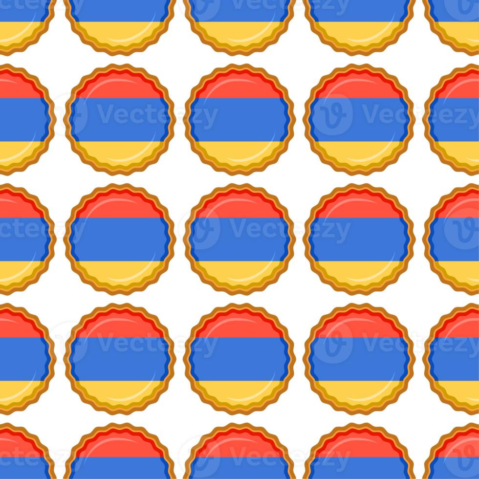 Pattern cookie with flag country Armenia in tasty biscuit png