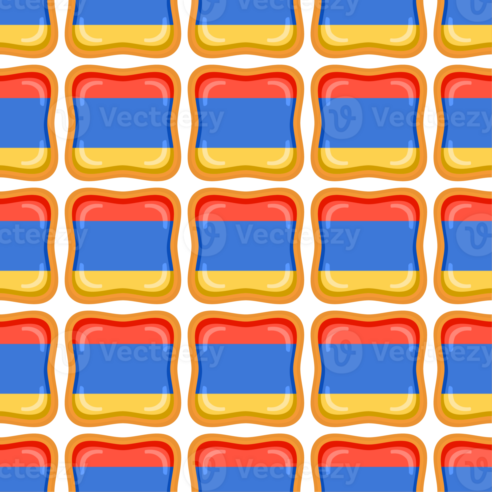Pattern cookie with flag country Armenia in tasty biscuit png