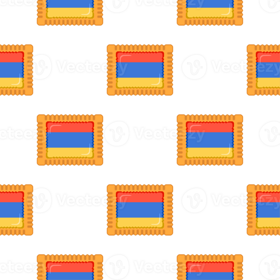 Pattern cookie with flag country Armenia in tasty biscuit png