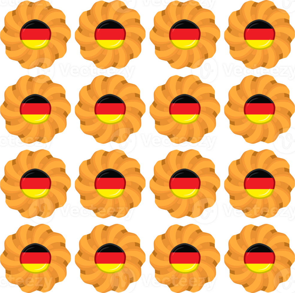 Pattern cookie with flag country Germany in tasty biscuit png