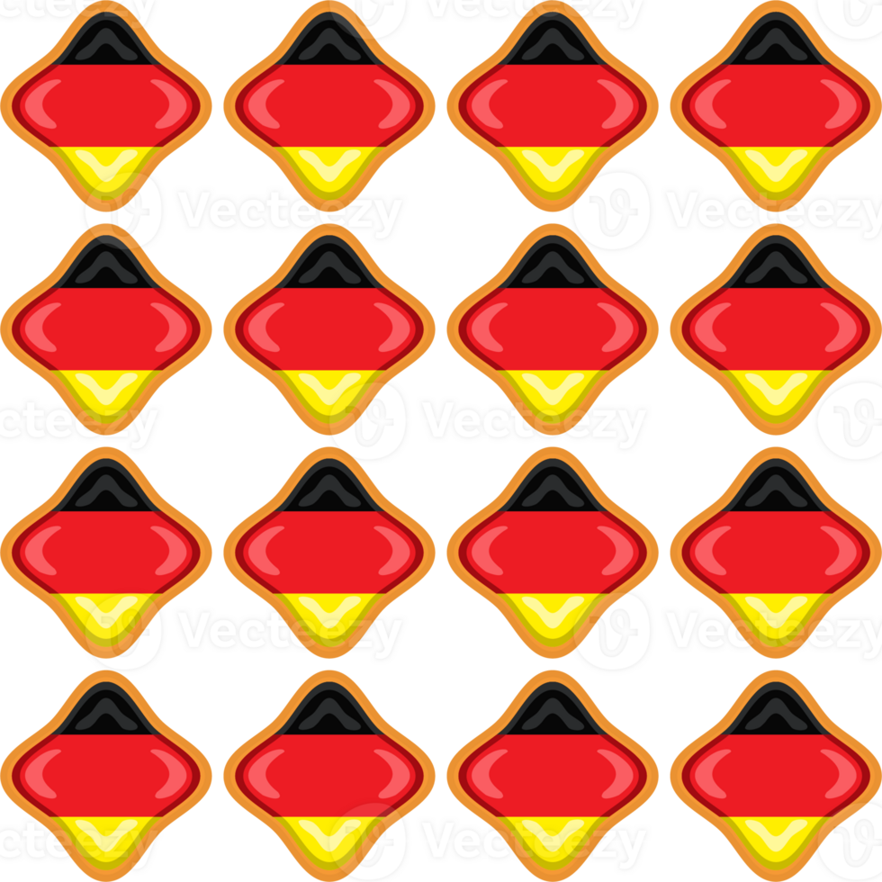 Pattern cookie with flag country Germany in tasty biscuit png