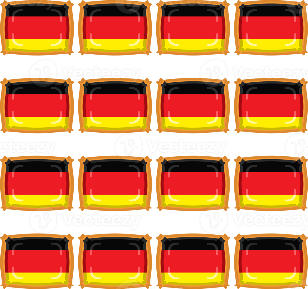 Pattern cookie with flag country Germany in tasty biscuit png