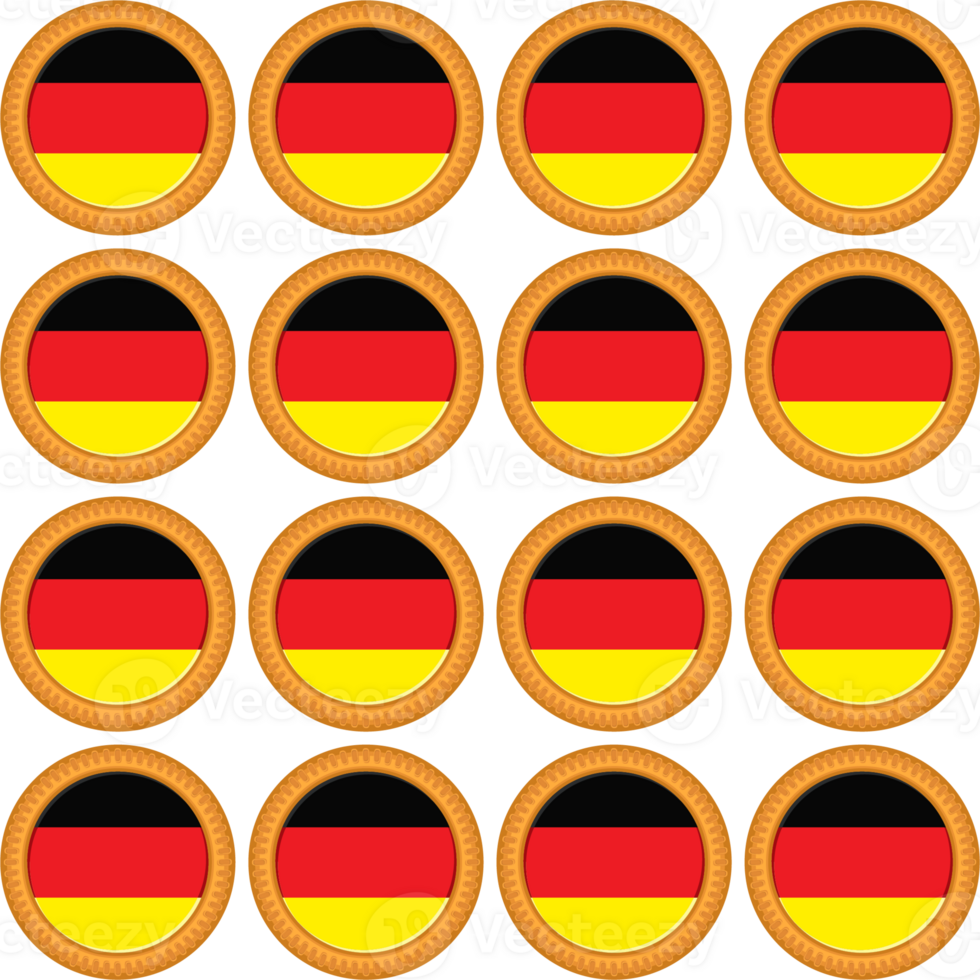 Pattern cookie with flag country Germany in tasty biscuit png
