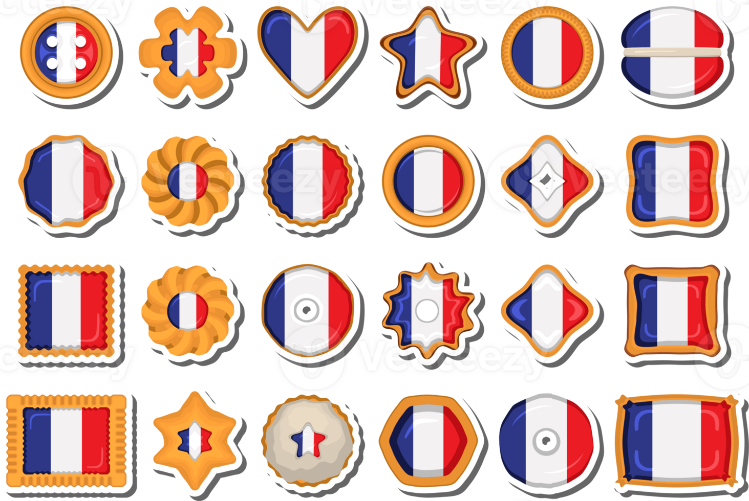Homemade cookie with flag country France in tasty biscuit png