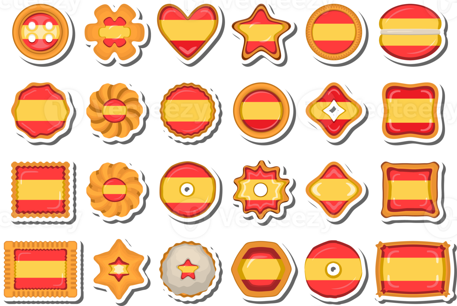 Homemade cookie with flag country Spain in tasty biscuit png