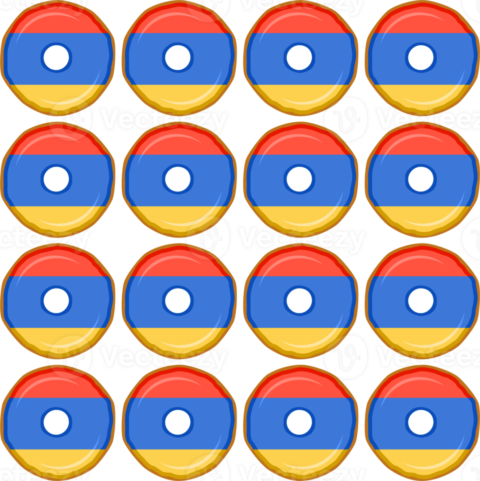 Pattern cookie with flag country Armenia in tasty biscuit png