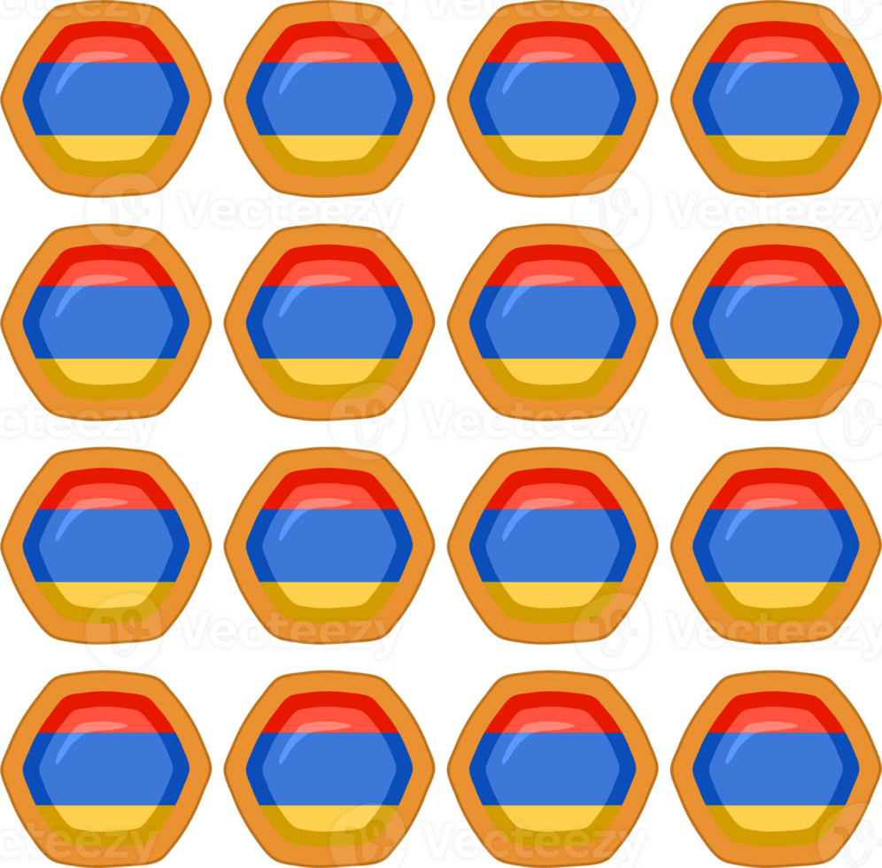 Pattern cookie with flag country Armenia in tasty biscuit png